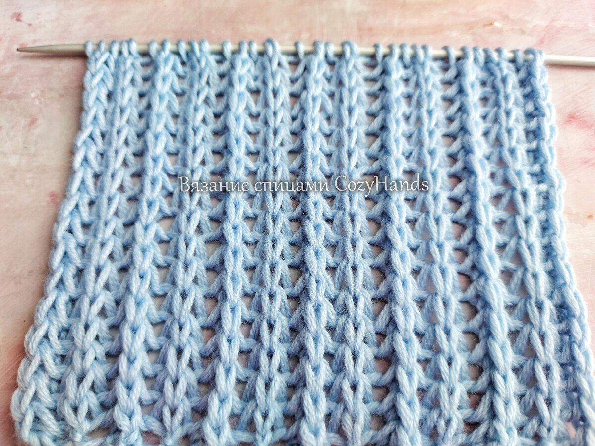 Красивая эффектная сетка спицами 