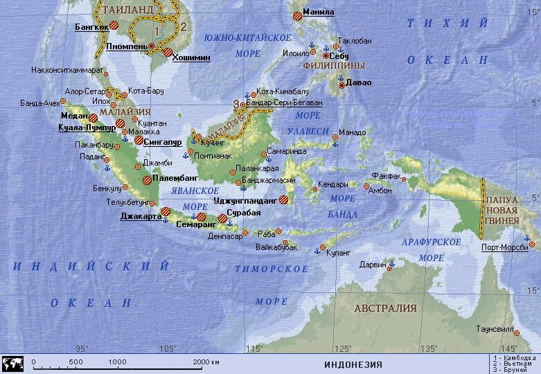 Где находятся большие зондские. Индонезия карта географическая. Географическое положение Индонезии на карте.