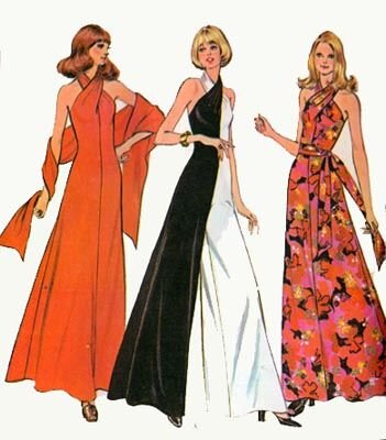 Misses' Jumpsuit or Dress and Stole - For Unbonded Stretchable Knits 1972.