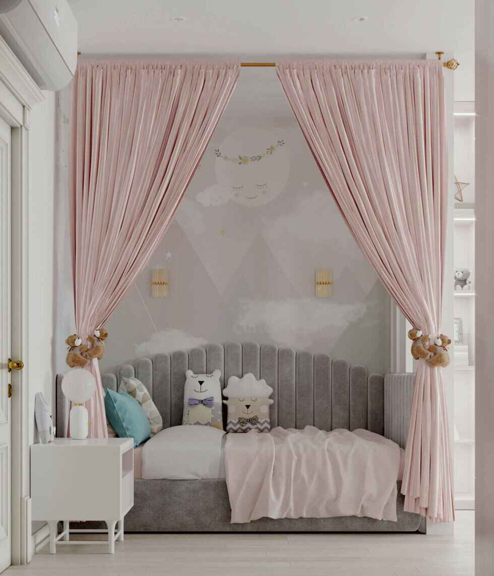 Детская кровать в нише с балдахином фото 2