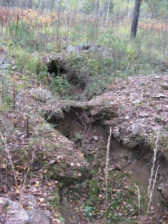 Выработки по жиле рядом с кордоном