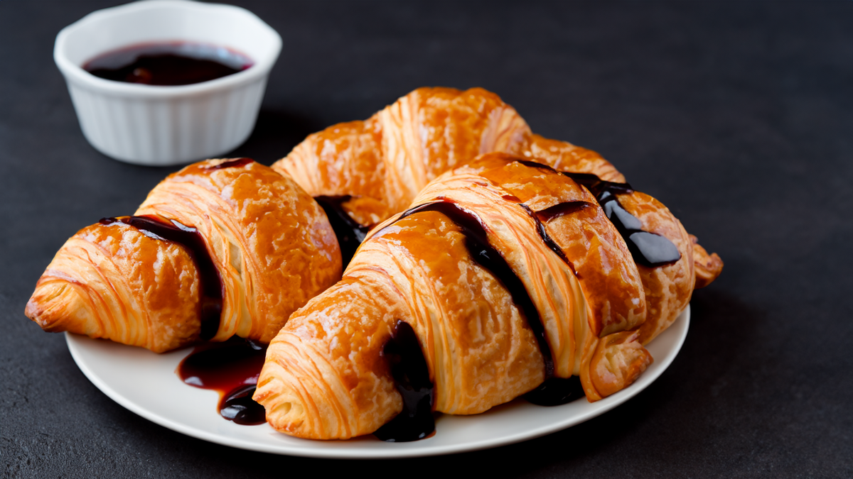 Круассаны с фуа-гра и карамелью из бальзамического уксуса