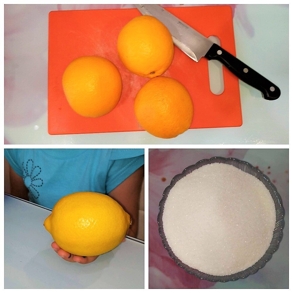 Ингредиенты для апельсинового джема.