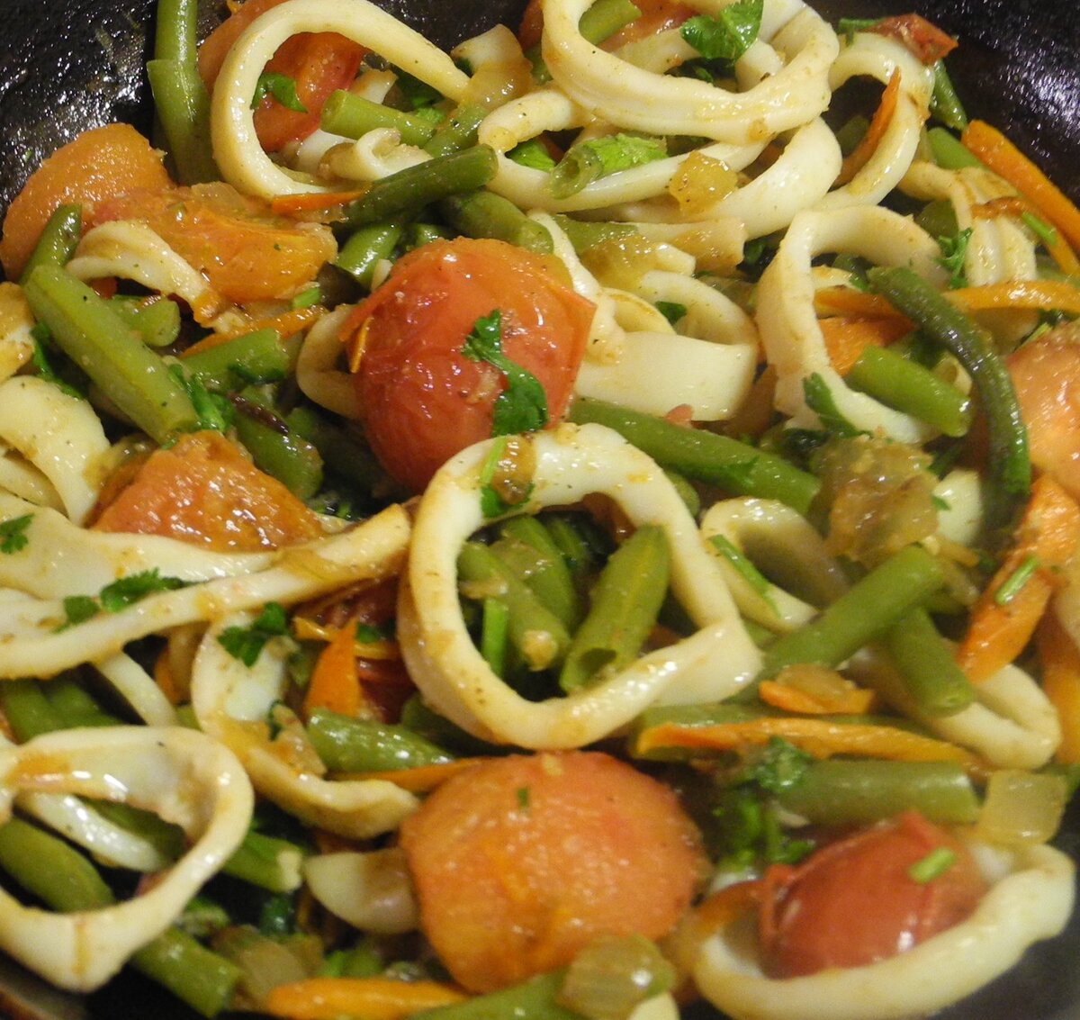 кальмары с овощами рецепты с фото