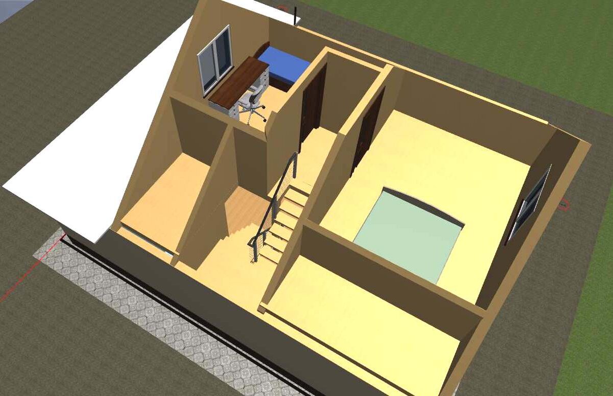 Дома до 100 кв.м. Проект дома из СИП-панелей на 6 человек, общей площадью 95 кв.м. ??