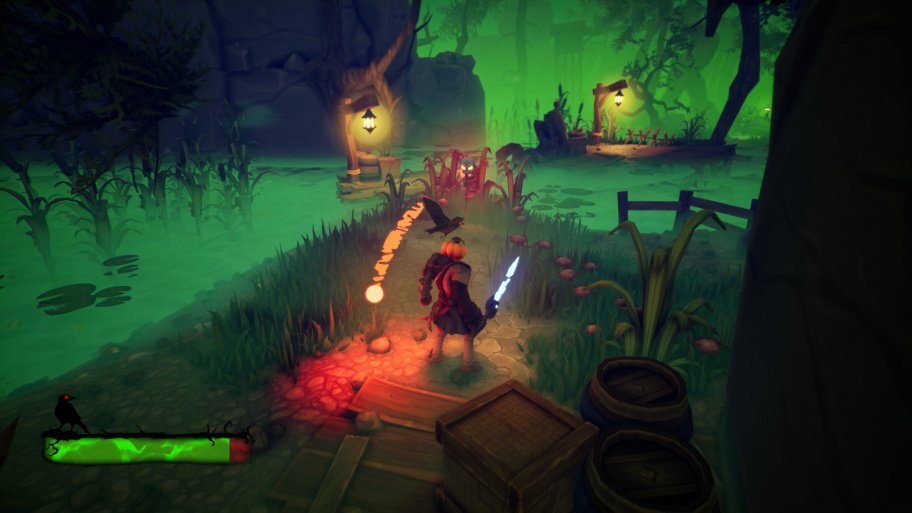 К некоторым противникам даже подходить не надо – птица-помощник может убить их сама.
