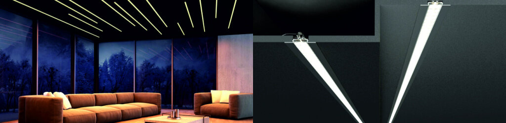 Фото светодиодного профиля для LED-ленты в интерьере.