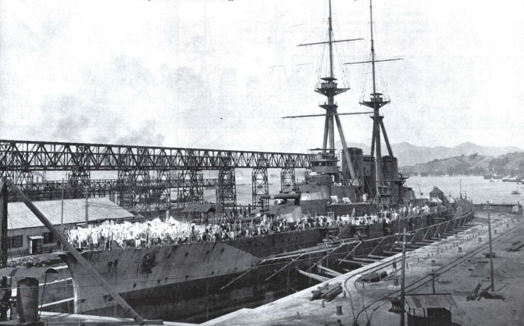 Линейный крейсер «Хией» в доке, 18 марта 1915 года