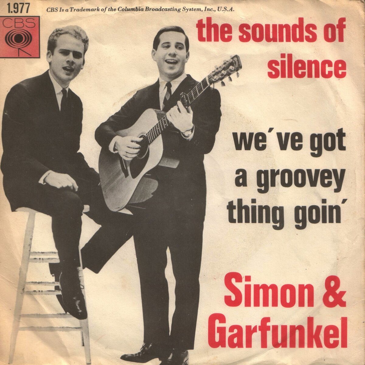 Обложка немецкого сингла "The Sounds Of Silence" американского фолк-рок-дуэта Simon & Garfunkel