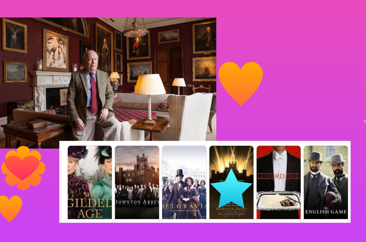 лорд Джулиан Феллоуз в своем замке и фильмы с его сценариями