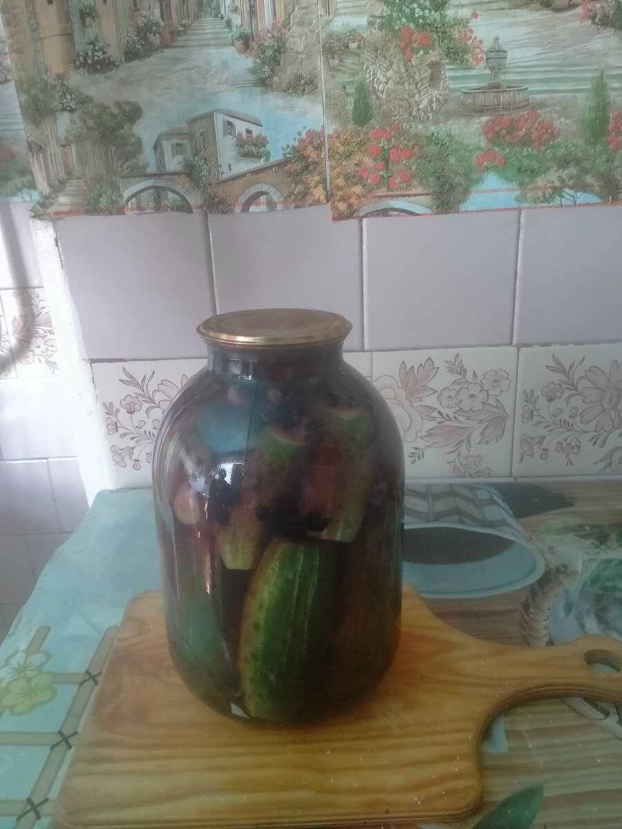 Огурцы с смородиной. Фотография автора