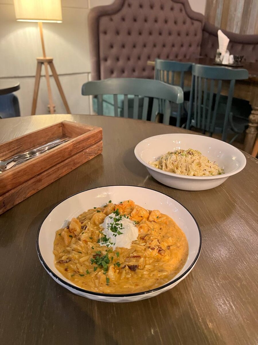 Орзо с креветками