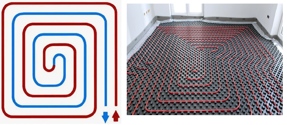 ᐅ Схемы укладки водяного теплого пола: этапы работы, особенности монтажа | Статья на trenazer43.ru