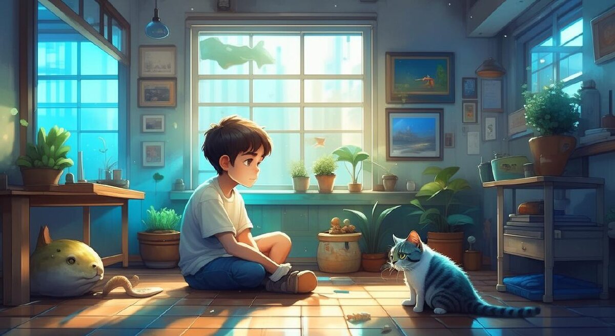 Кот Барон приуныл