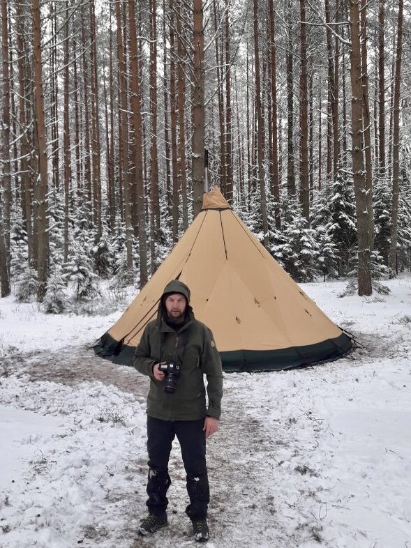 Зимний кемпинг на Финском заливе. 