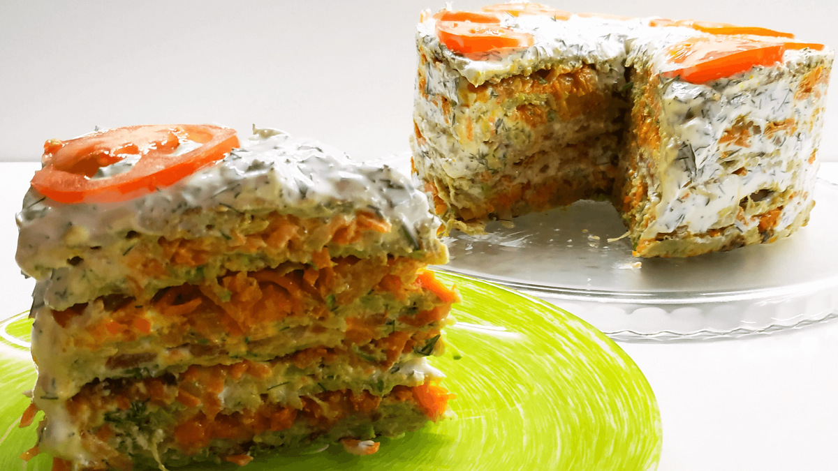 Кабачковый закусочный торт