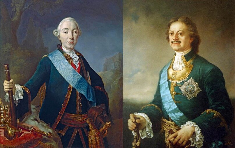 Создатели крепостного права России — Петр Третий (1728-1762) и Петр Первый (1672-1725).