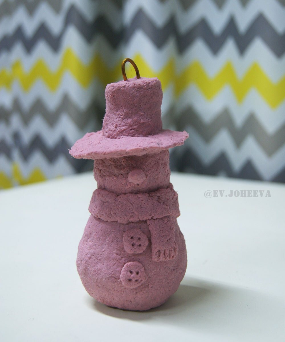 МК новогодняя елочная игрушка из папье-маше