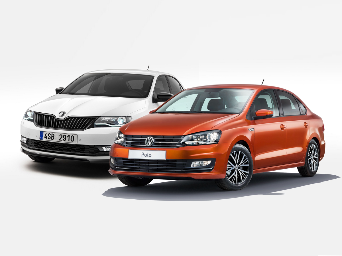 Белый Rapid  и оранжевый Polo
