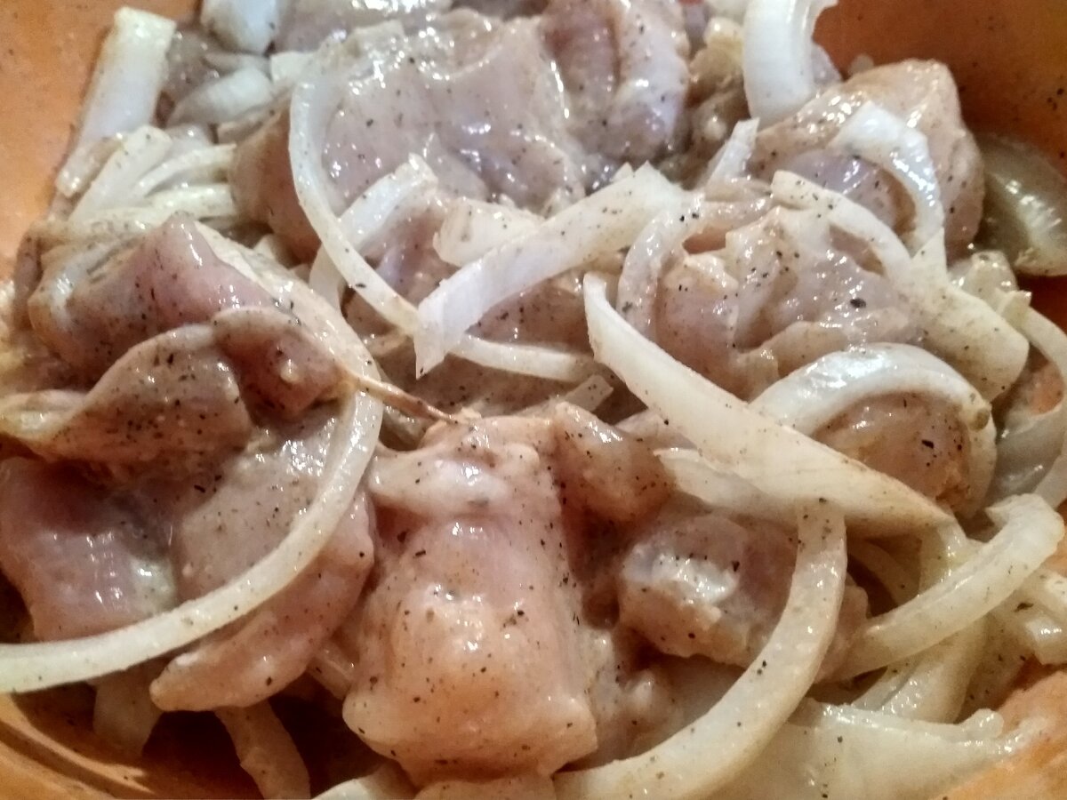Мой шашлык из курицы в маринаде без уксуса. 