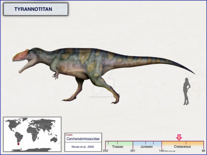 Тираннотитан  относительно человека