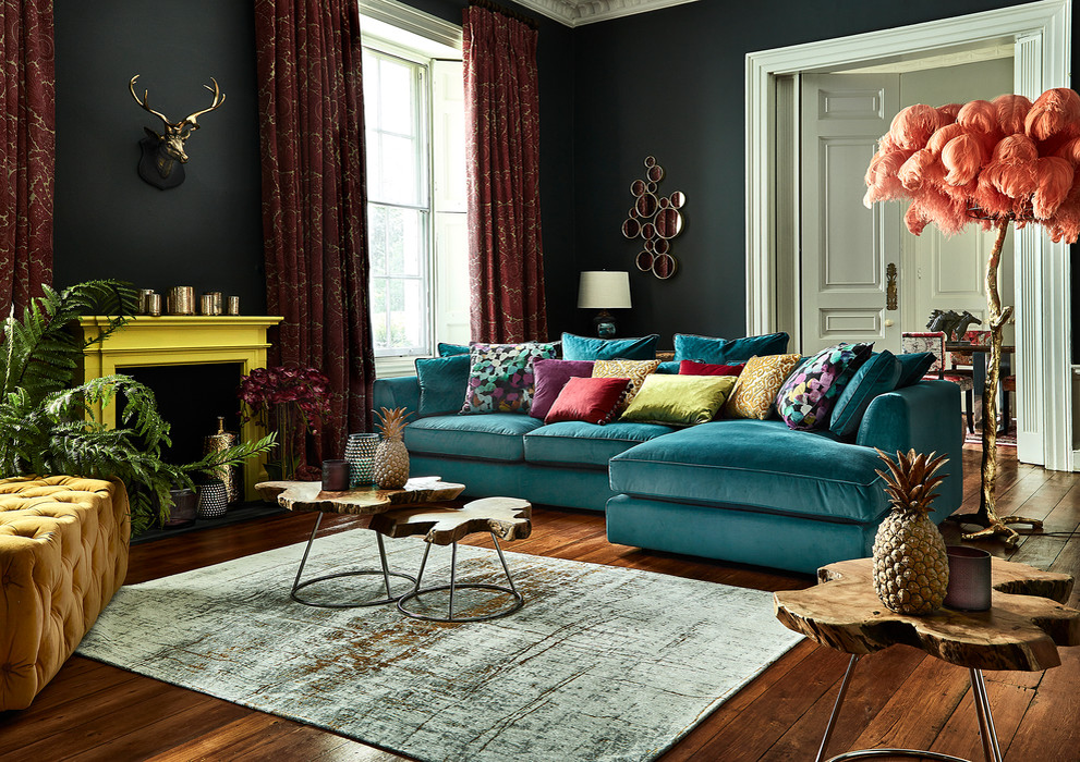 Бирюзовый диван в интерьере [Фото] Идеи для дома ❤ 2020