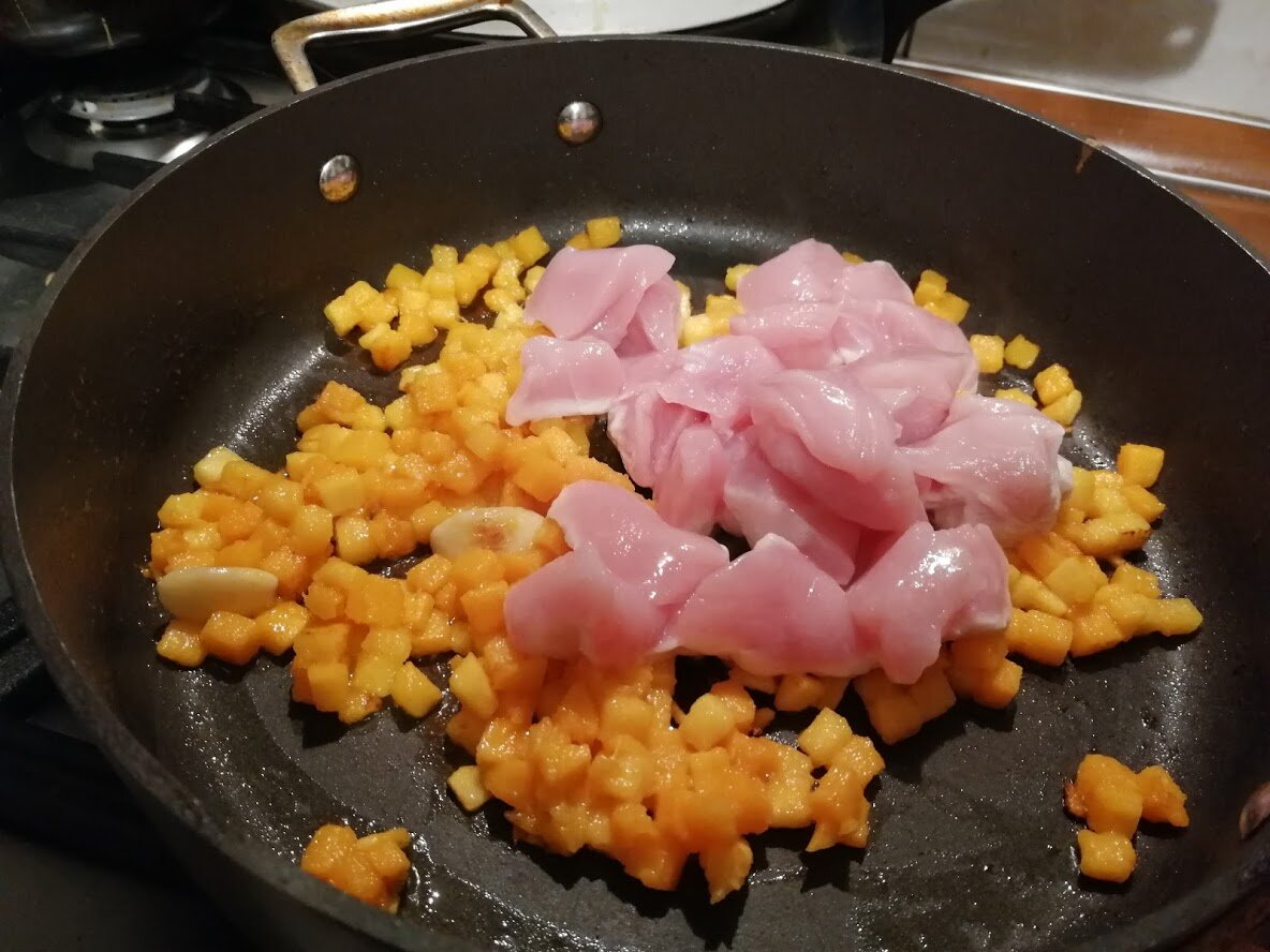 Мясное рагу с тыквой и зеленой фасолью. Индейка Фото Светы Давыдовой