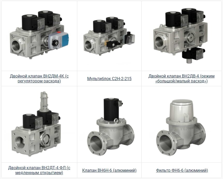 Электромагнитных клапаны, мультиблоки и фильтры ТЕРМОБРЕСТ (поставляемые НПФ "РАСКО")