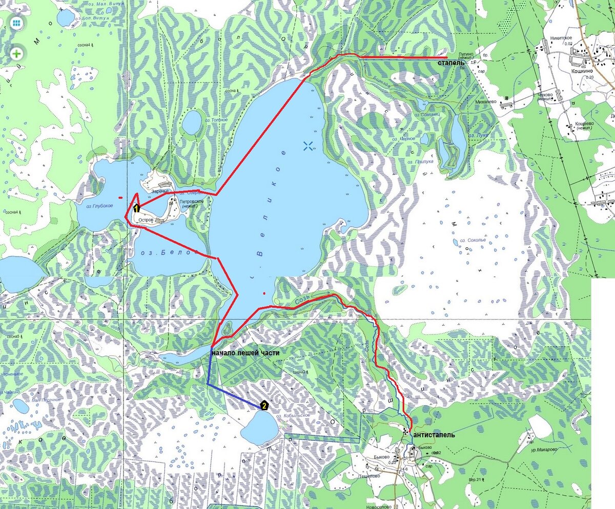 Карта озерного тверская область