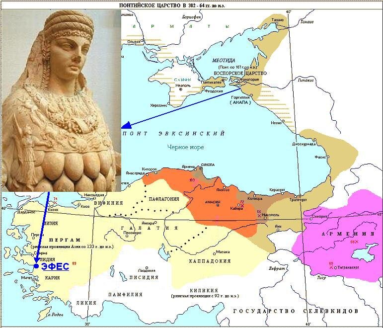 Артемида в головном уборе женщин северных народов Европы. Коллаж Jehova-Ire


