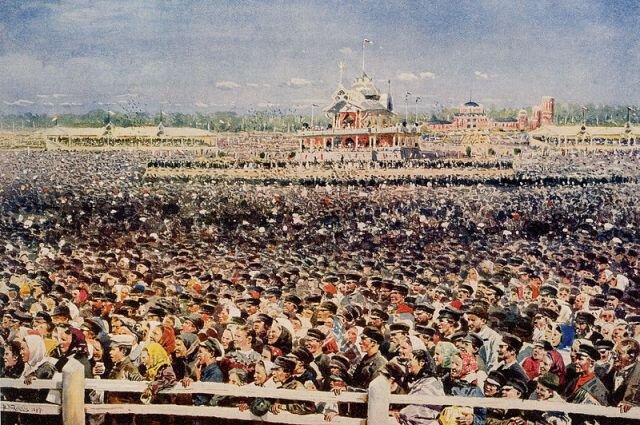 Ходынка. Акварель Владимира Маковского. 1899г.