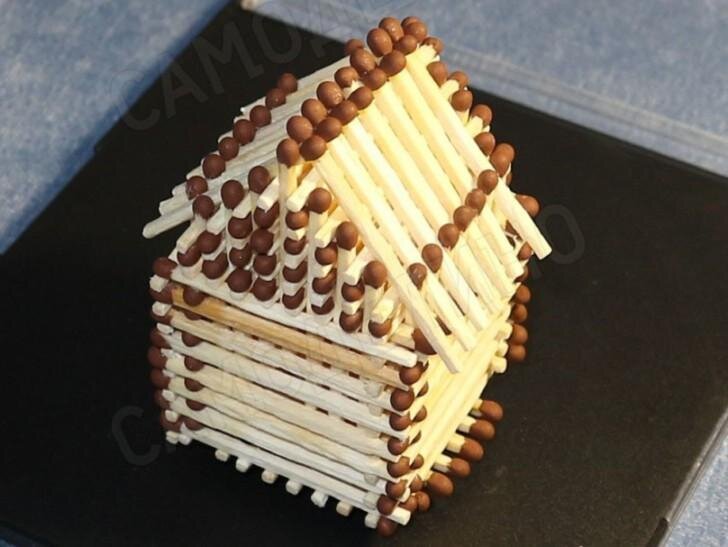 Делаем домик из спичек без клея своими руками | Само Делино | Дзен