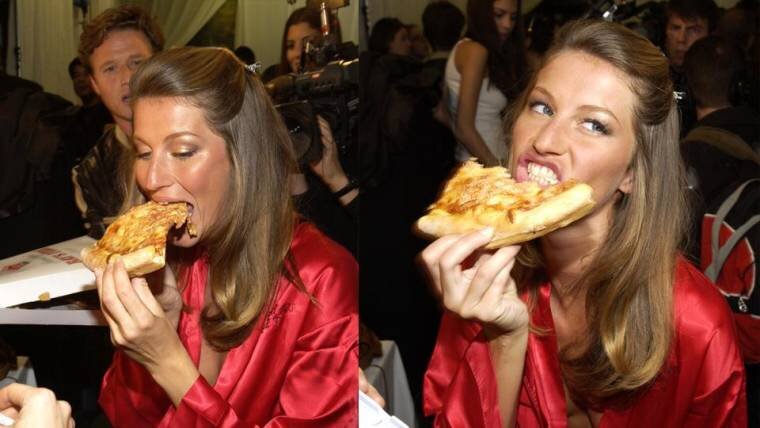 Прекрасная Жизель уплетает пиццу. Так тоже можно выйти из положения  (иногда). Фото Яндекс