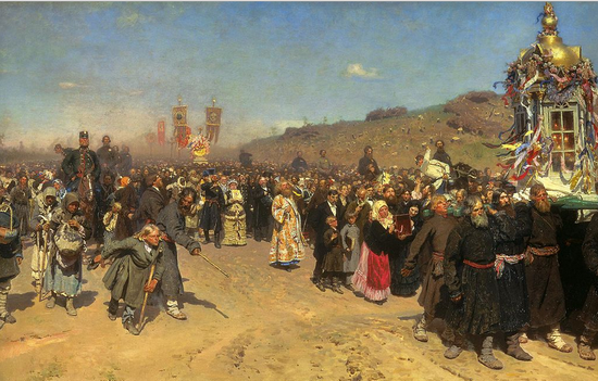 И.Репин «Крестный ход в Курской губернии» (1880-1883). Третьяковская галерея.