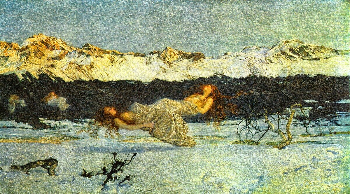 Наказание сладострастных. Джованни Сегантини. 1890 г. 