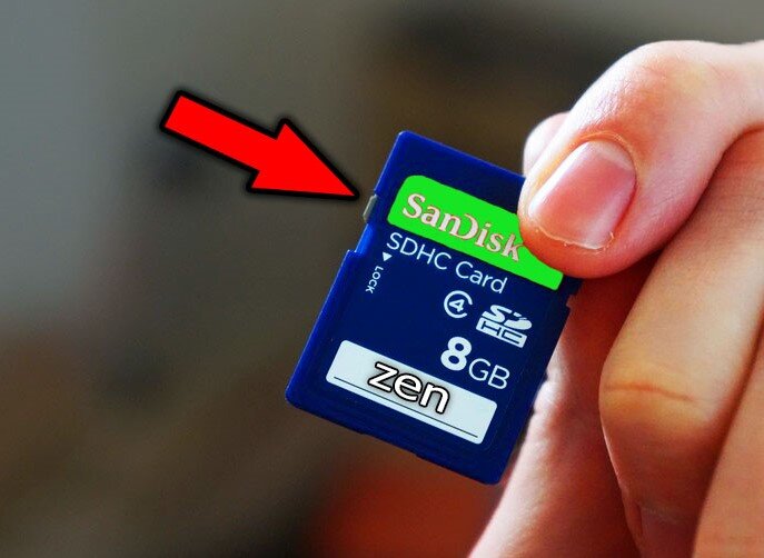 Пример SD-карты с переключателем.