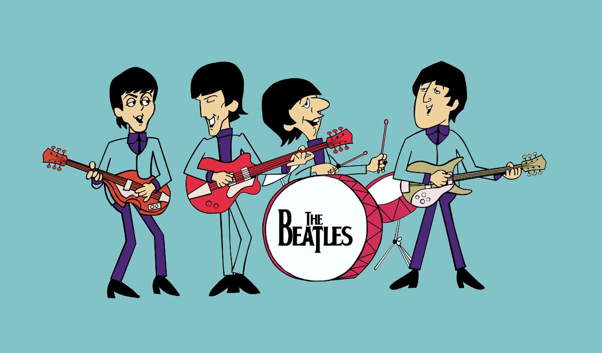 Карикатура группы The Beatles. Источник: oboi7.com