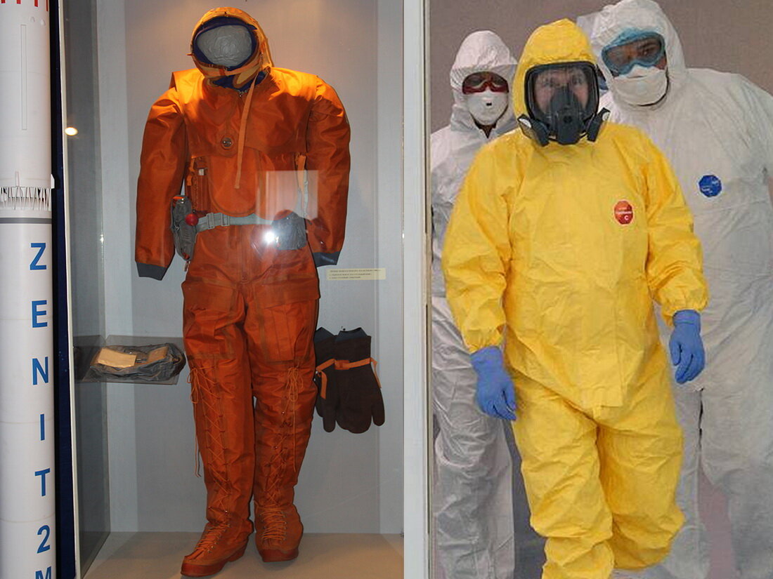 Скафандр здорового человека и скафандр нездорового времени