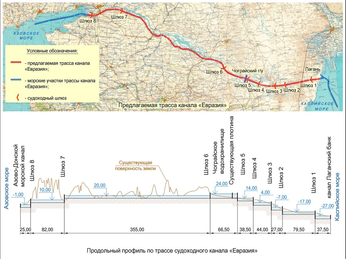 Карта волго каспийского канала