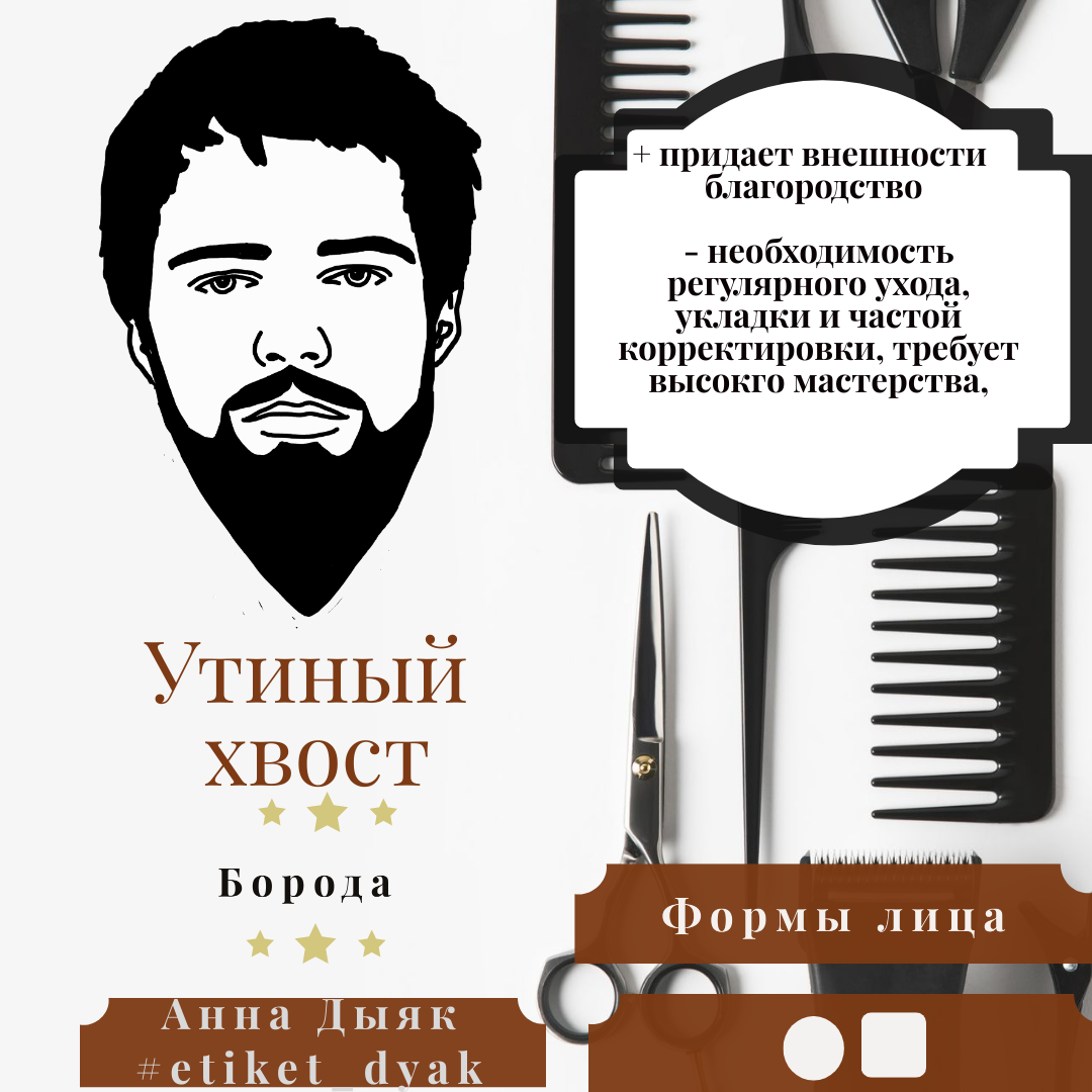 Борода утиный хвост схема стрижки