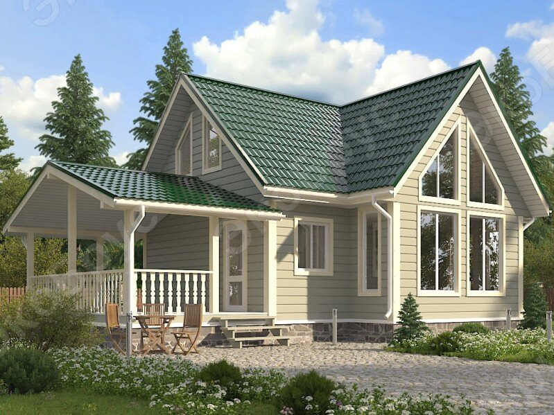 Рисунок 1. Проект каркасного полутораэтажного дома Выборг Д-6