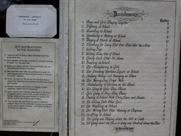 Школьные правила 1872 года.