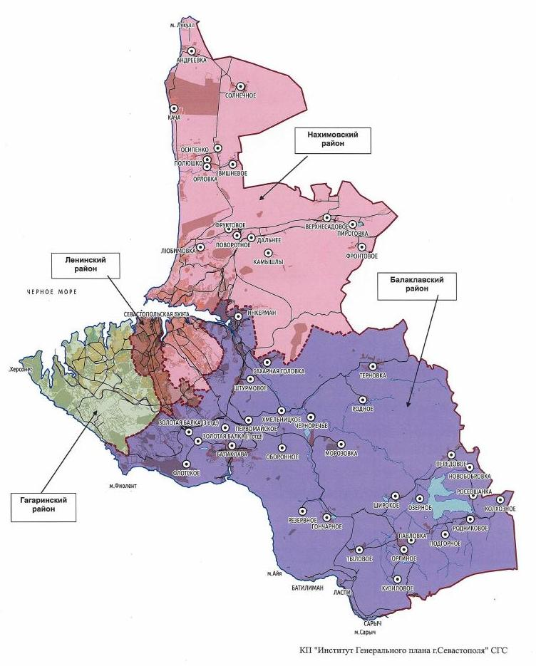 Административная карта Севастополя