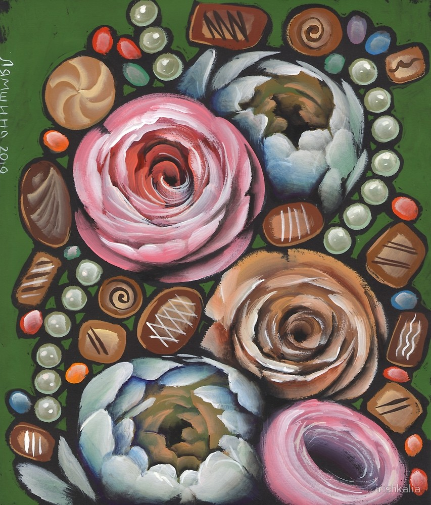 Ирина Лямшина. "Маленькие удовольствия", бумага, темпера 2019 г.