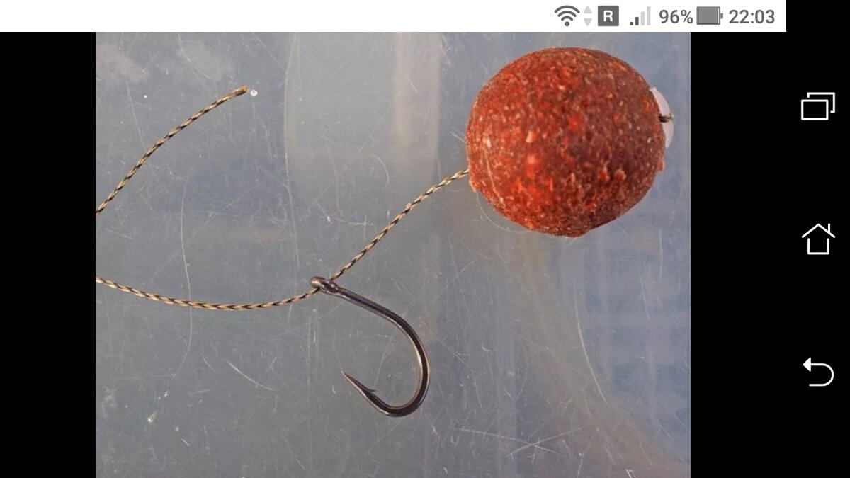 фото Вязать и крепить бойл к крючку: Схема вязать шнур + бойлы 