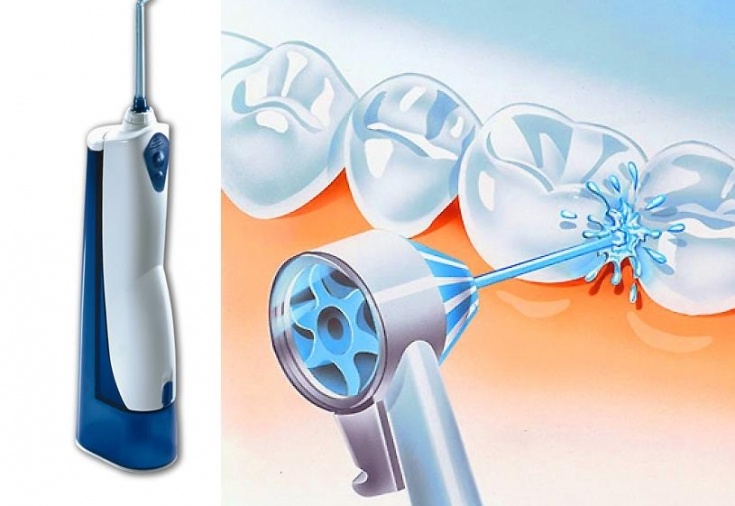 Направлять струю воды строго в межзубной промежуток. Старайтесь не затрагивать десну.
