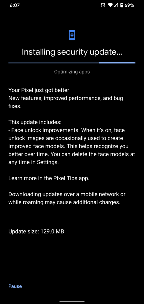 Pixel 4 OTA December update