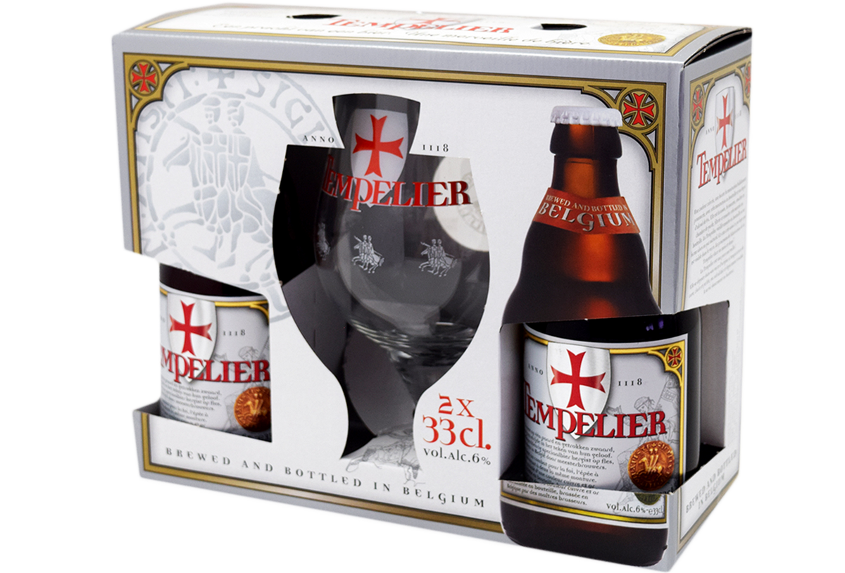 Набор пива "Tempelier" - 2 бутылочки 0,33 л и великолепный бокал!
