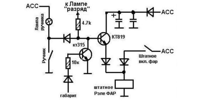 Подключение ДХО через 4, 5 контактное реле - схемы подключения ДХО