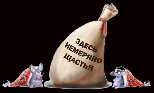 Карикатура из интернета. Кот в мешке.